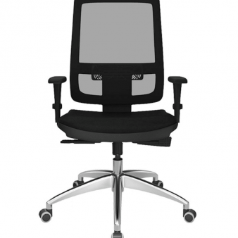 Cadeira Brizza Tela Presidente sem apoio de cabeça_Base Piramidal Aluminio