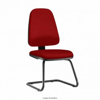Cadeira Interlocutor Aproximação Sky Alta estrutura continua em S preta - Poliéster Vermelho - SKYFX044